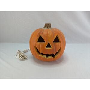 1993 Trendmasters Halloween Foam‎ Blow Mold Pumpkin Jack O Lantern 10"